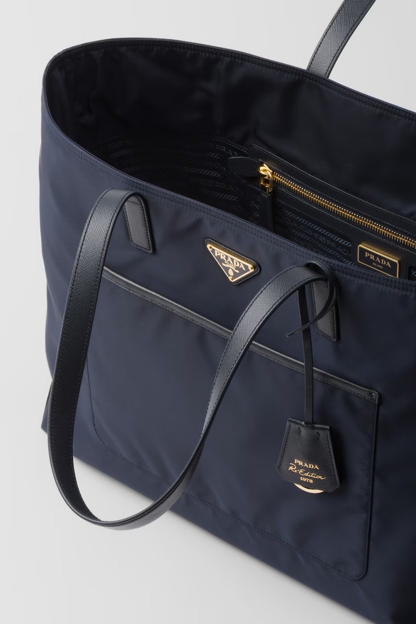 Prada Re-Edition 1978 large Re-Nylon and Saffiano leather tote bag - Navy