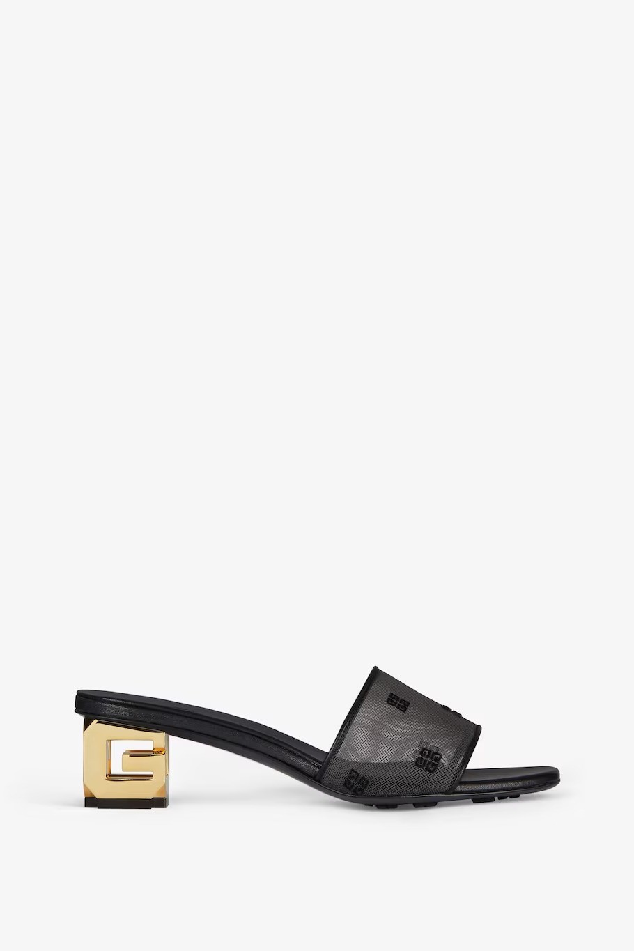 Givenchy - G Cube mules in 4G transparent mesh - Black