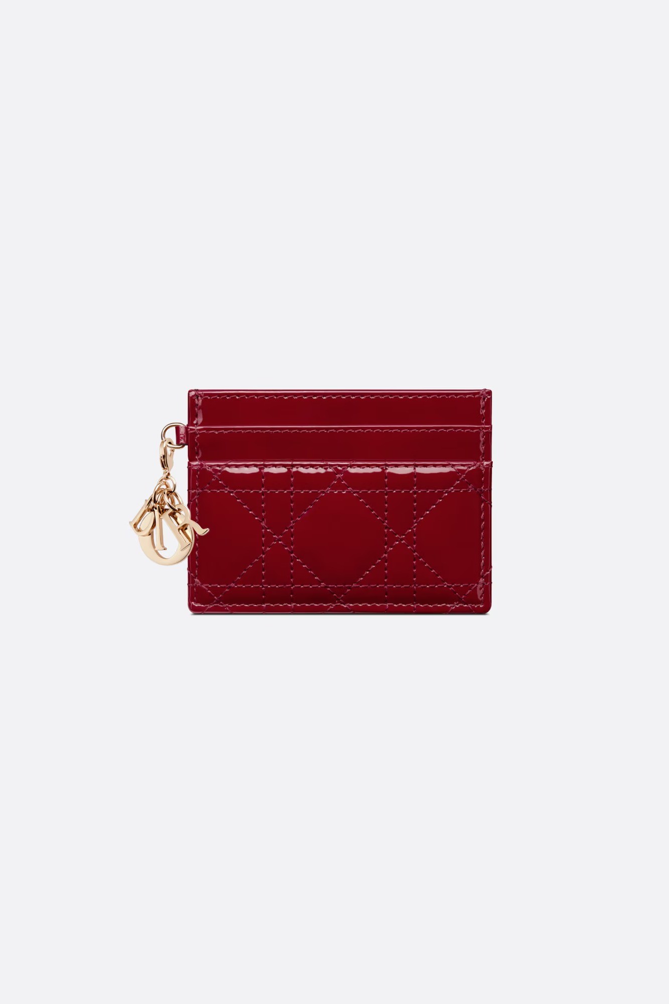 Lady Dior Freesia Card Holder - Cherry Red