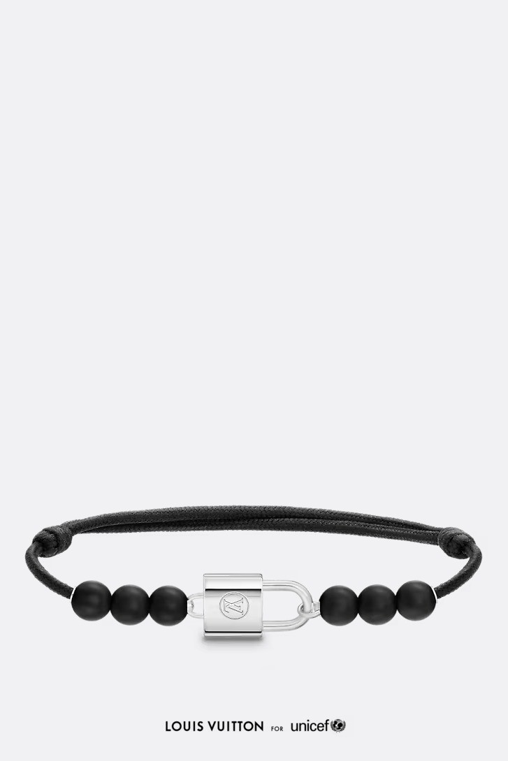 Silver Lockit Beads Bracelet- Black