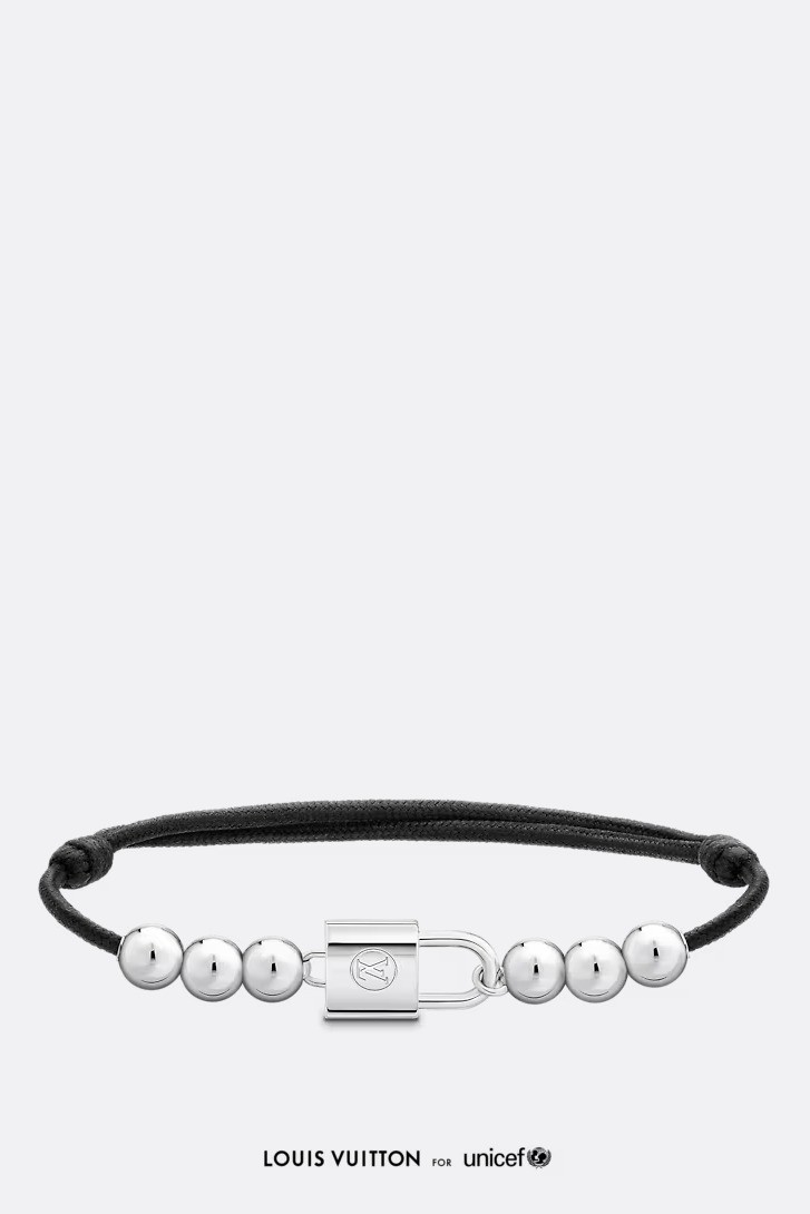 Louis Vuitton - Silver Lockit Beads Bracelet - Black
