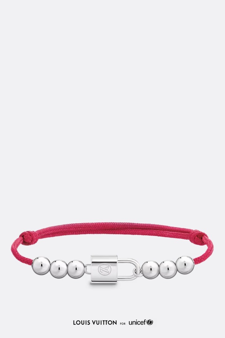 Silver Lockit Beads Bracelet - Red