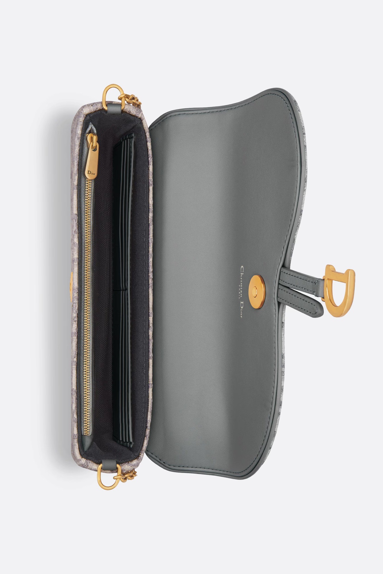 Saddle Pouch with Chain - Gray