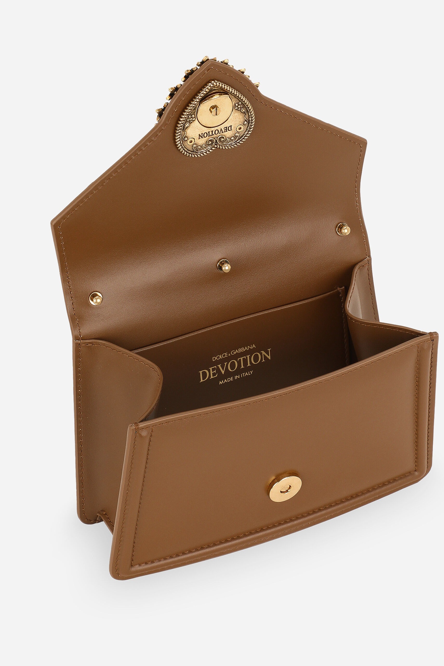 Small smooth calfskin Devotion bag - Brown
