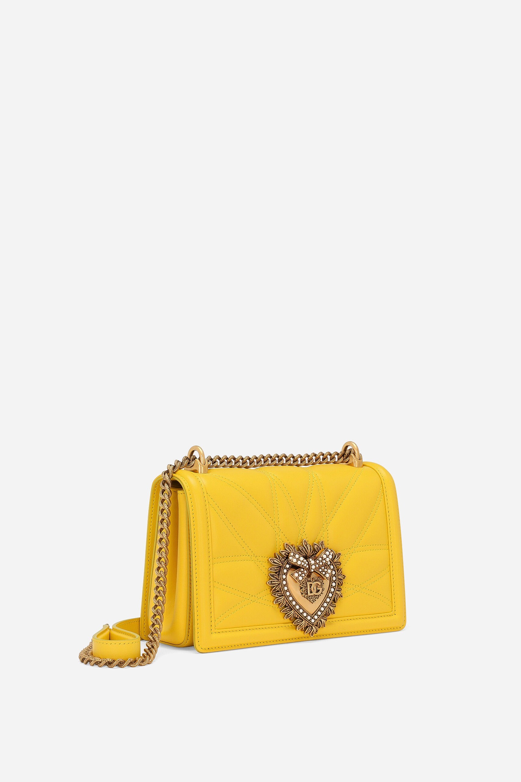 MEDIUM DEVOTION BAG IN QUILTED NAPPA LEATHER - Yellow
