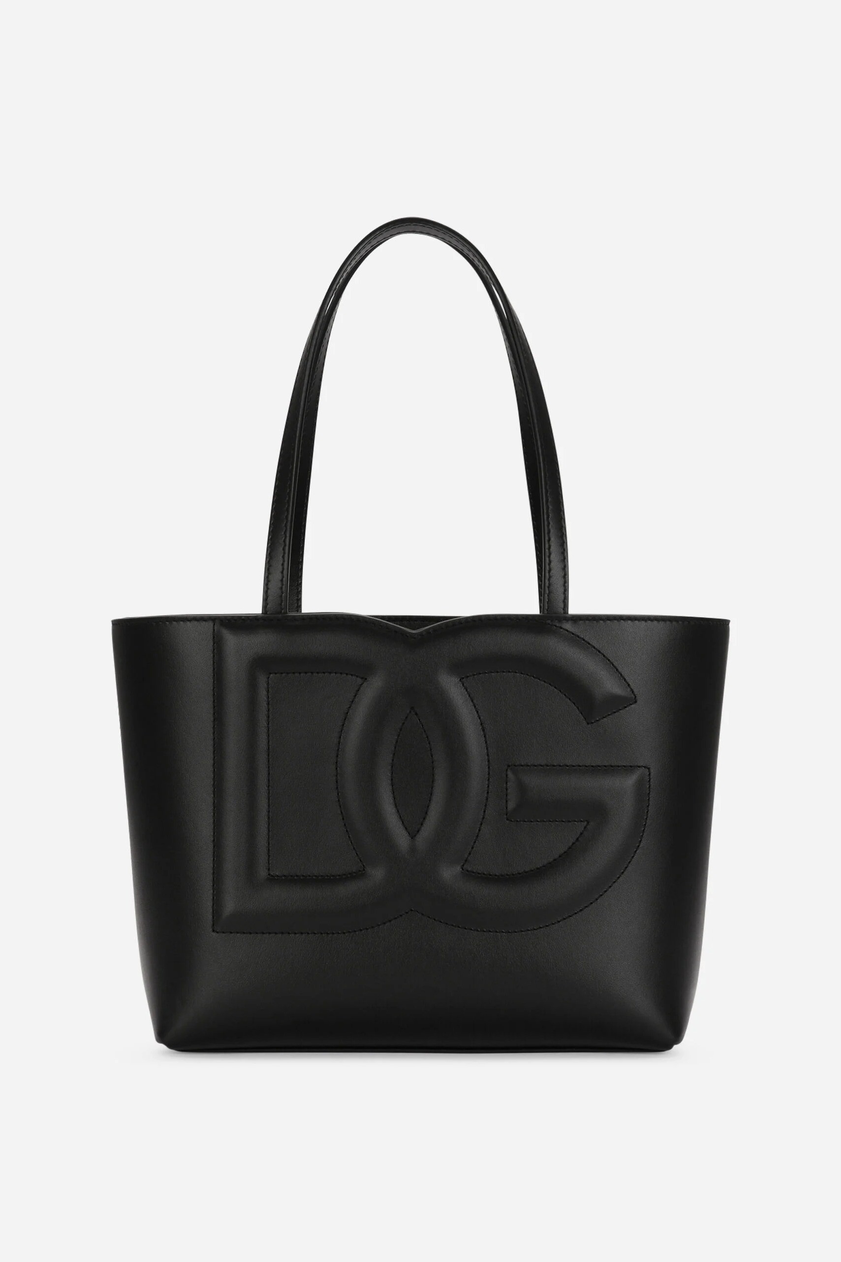 SMALL CALFSKIN DG LOGO BAG SHOPPER - Black