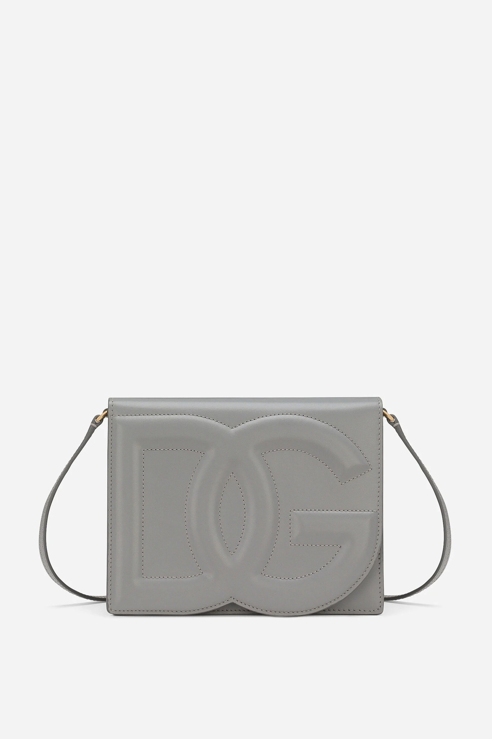 CALFSKIN DG LOGO BAG CROSSBODY BAG - Gray