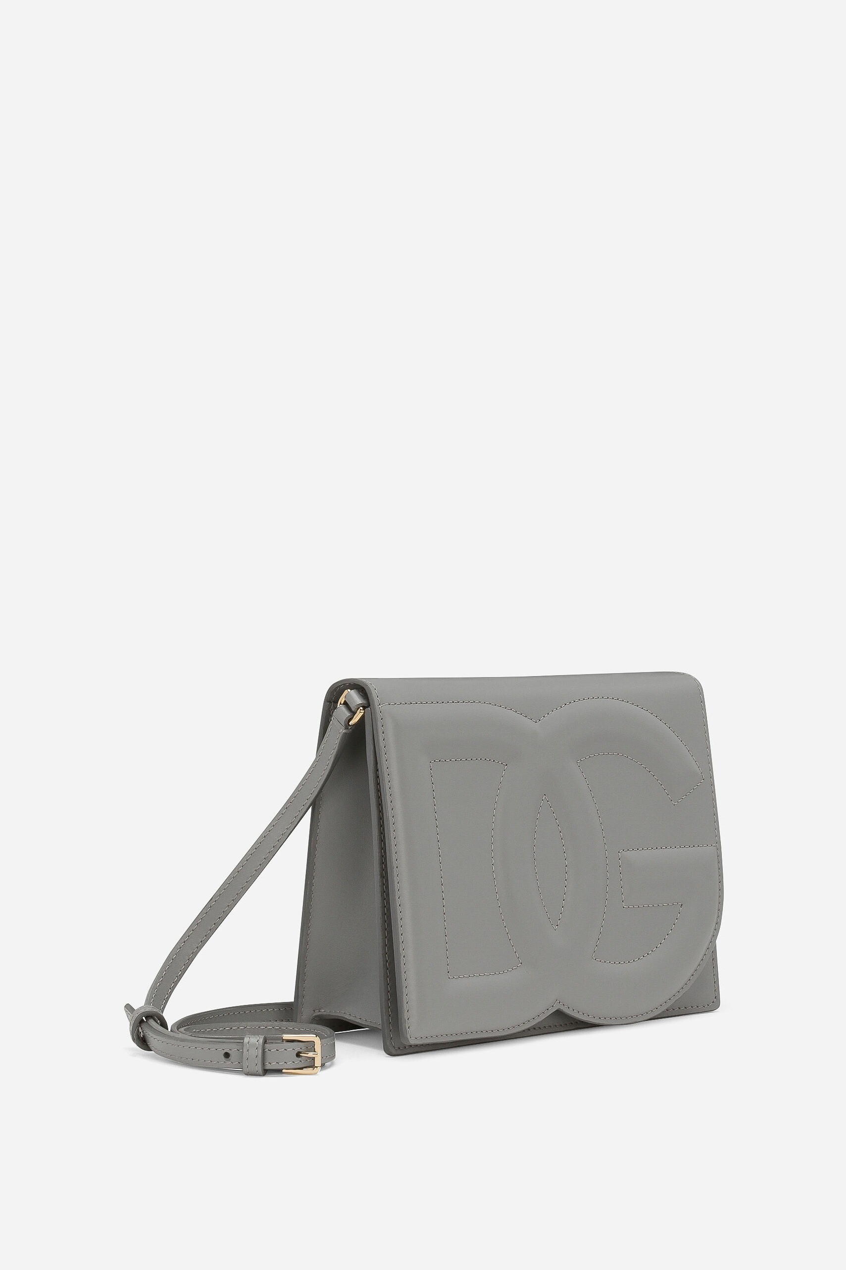 CALFSKIN DG LOGO BAG CROSSBODY BAG - Gray