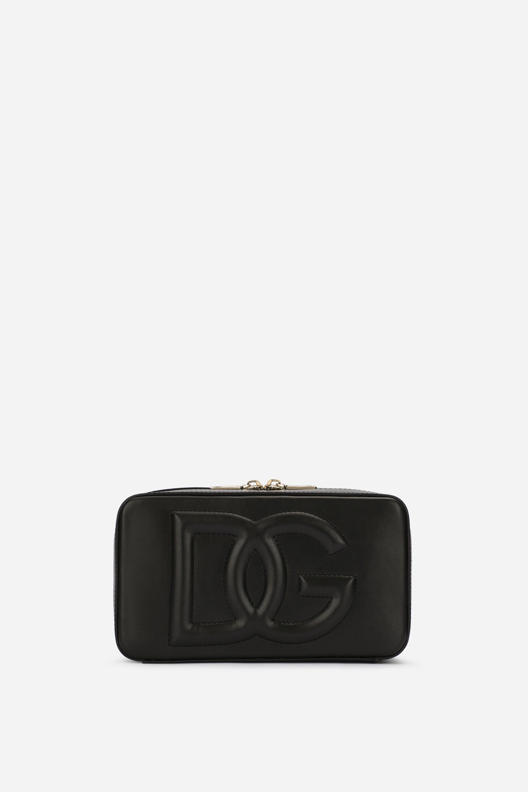 Dolce & Gabbana - SMALL CALFSKIN DG LOGO CAMERA BAG - Black