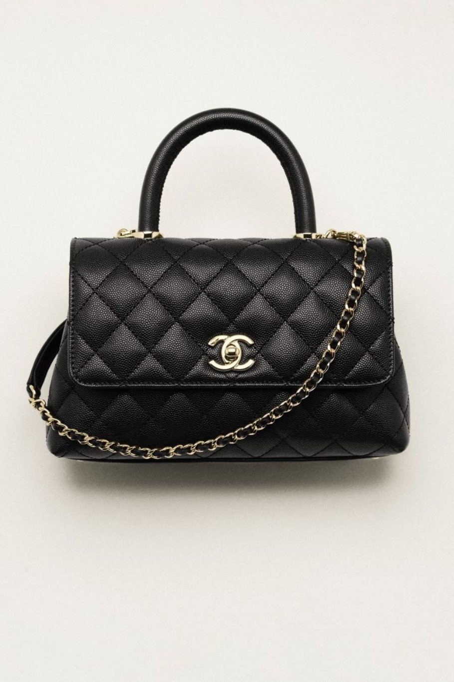 Chanel - FLAP BAG WITH TOP HANDLE - Black