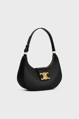 MEDIUM AVA TRIOMPHE BAG IN SMOOTH CALFSKIN - Black