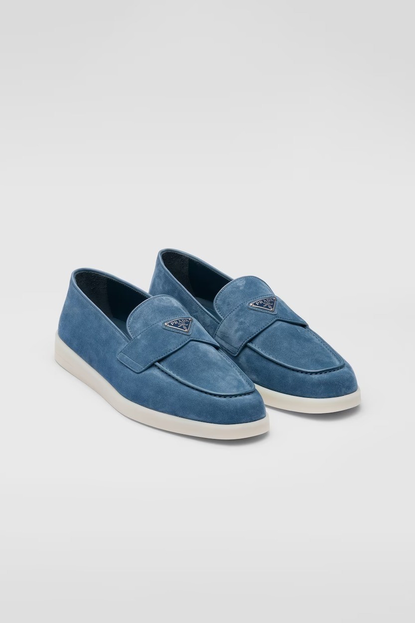 Prada - Suede loafers - Astral Blue