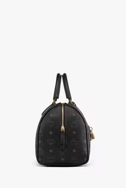 ELLA BOSTON BAG IN VISETOS MEDIUM - Black