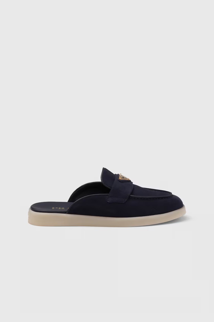 Suede mules - Navy