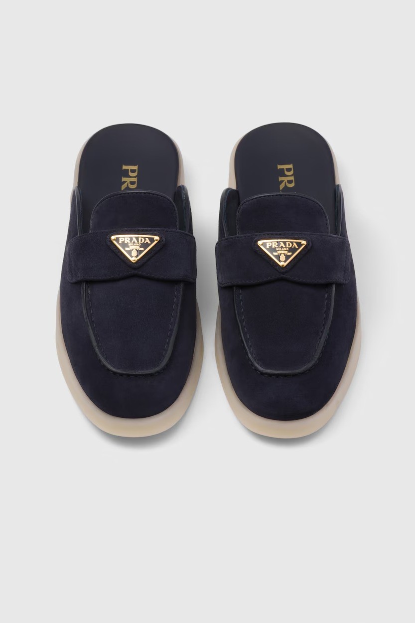 Suede mules - Navy