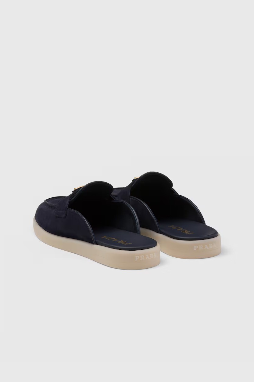 Suede mules - Navy