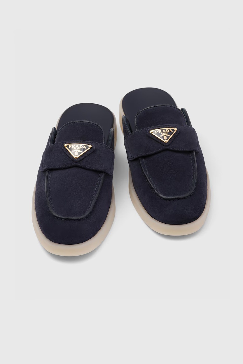 Suede mules - Navy