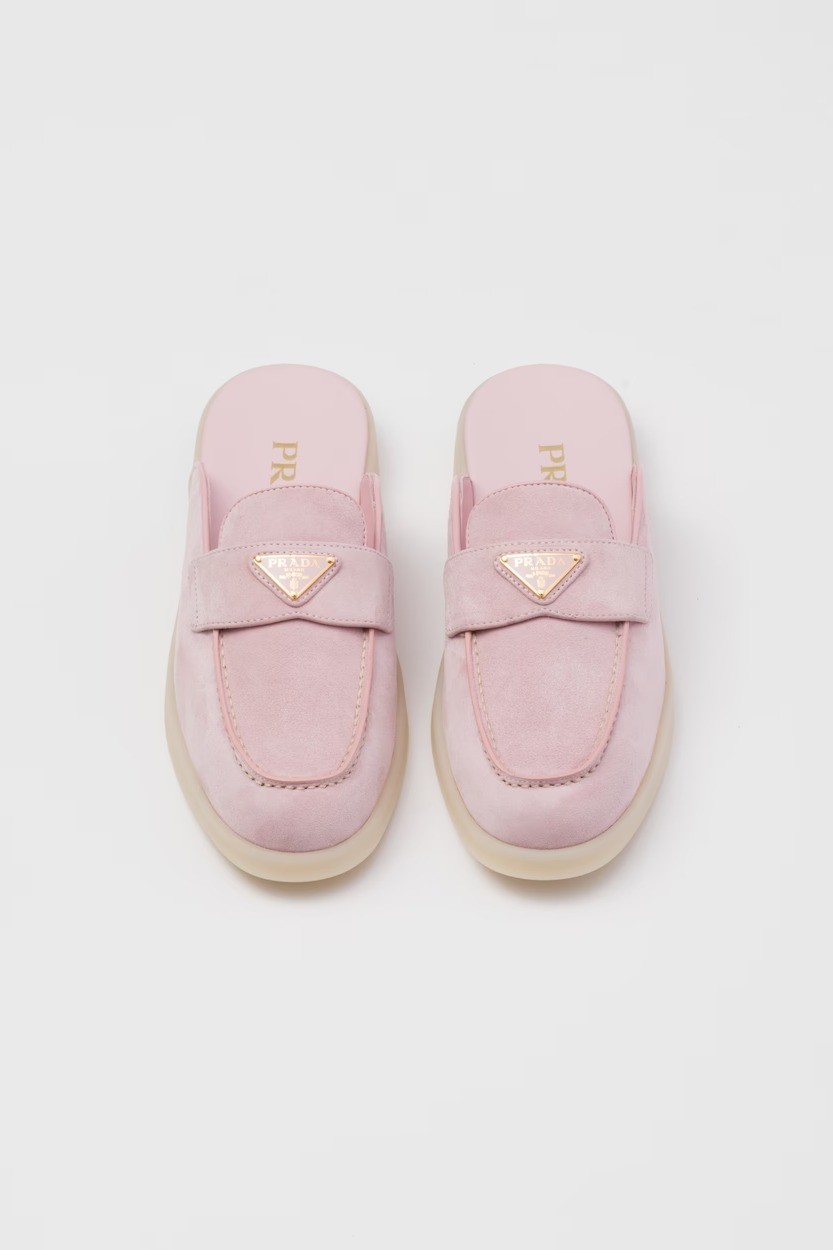 Suede mules - Alabaster Pink