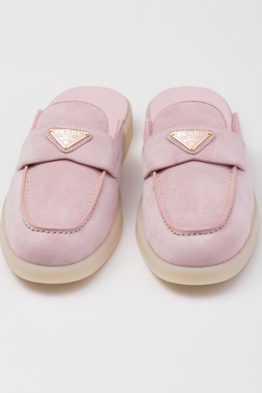 Suede mules - Alabaster Pink