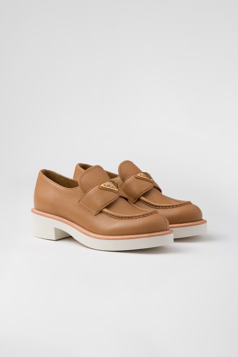 Prada - Leather loafers - Caramel