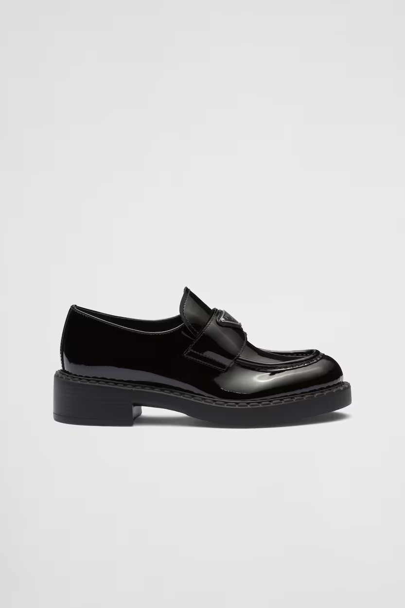 Chocolate patent leather loafers - Black