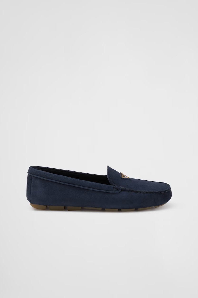 Suede driving loafers - Navy