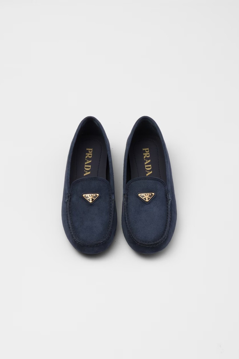 Suede driving loafers - Navy