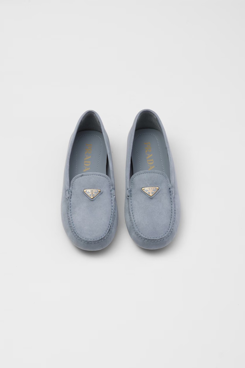 Suede driving loafers - Astral Blue
