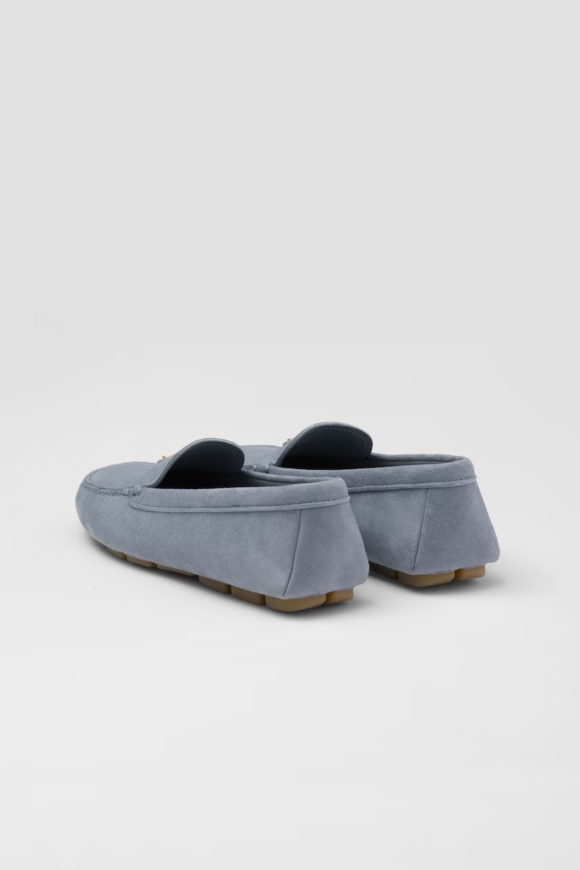 Suede driving loafers - Astral Blue