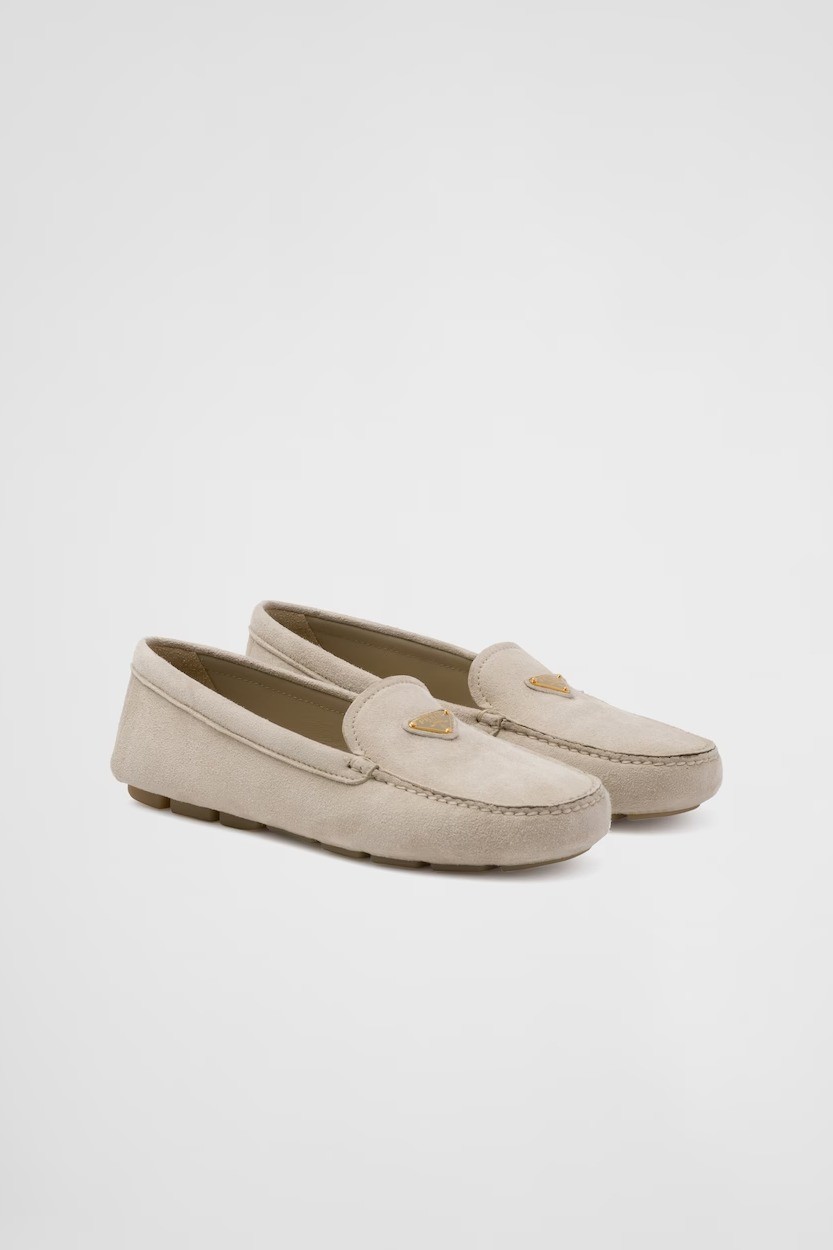 Prada - Suede driving loafers - Pumice Stone