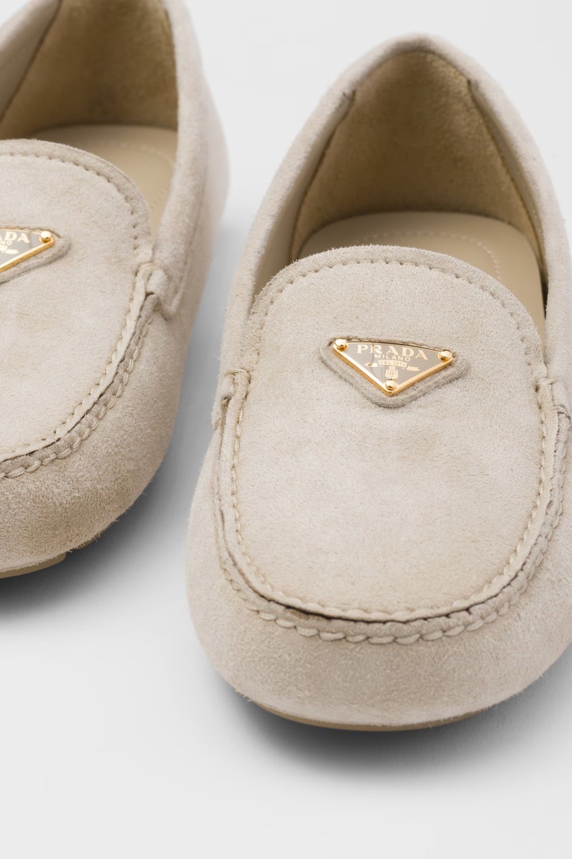 Suede driving loafers - Pumice Stone