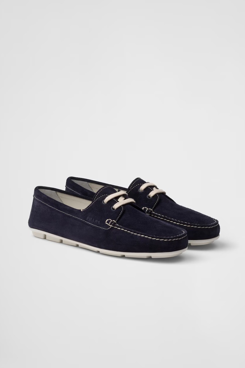Prada - Suede driving shoes - Navy