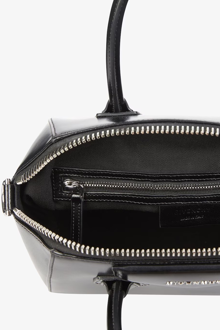 Mini Antigona bag in Box leather - Black