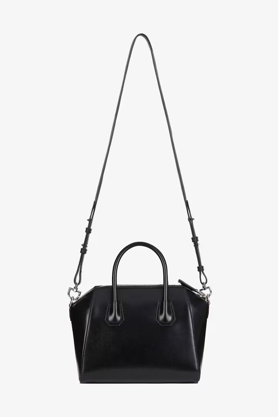 Mini Antigona bag in Box leather - Black
