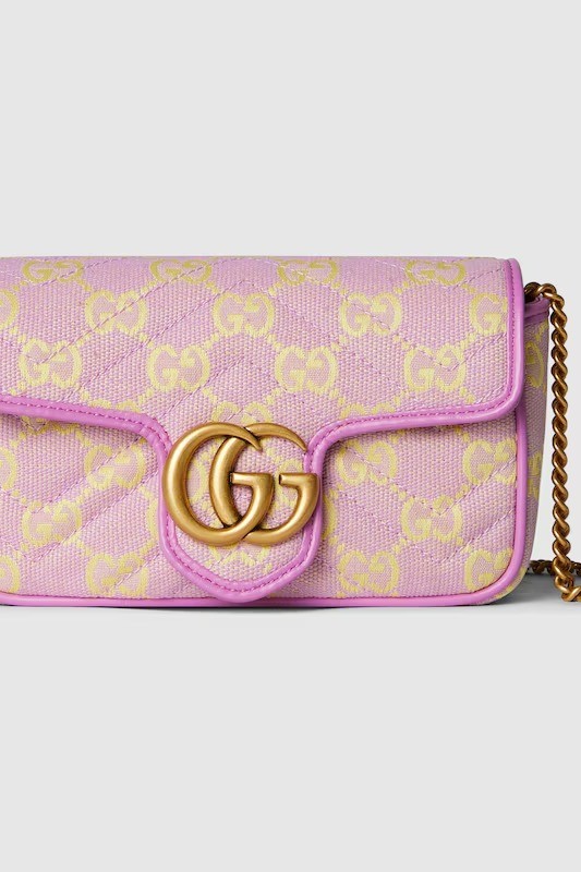 Gucci - GG SUPER MINI SHOULDER BAG - Lilac and yellow