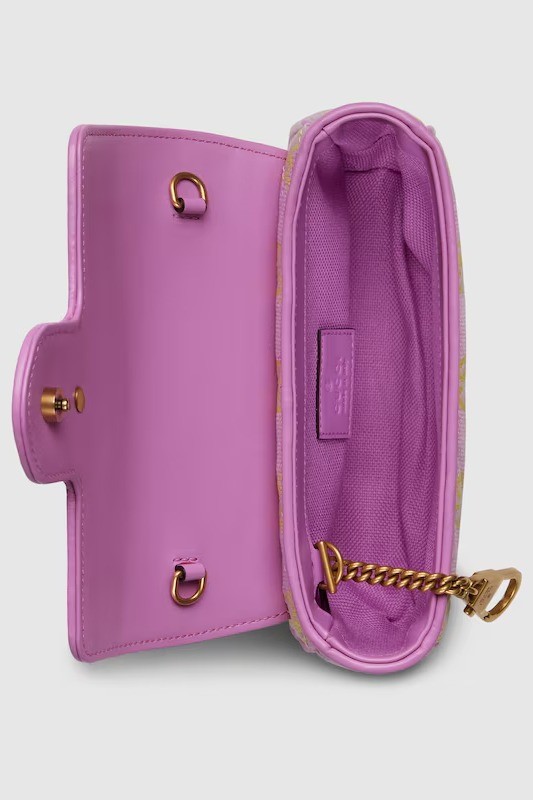 GG SUPER MINI SHOULDER BAG - Lilac and yellow